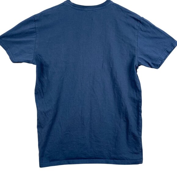 Adidas Mens Logo T-Shirt Blue Short Sleeve Casual Athletic Top Graphic Tee - Picture 2 of 6